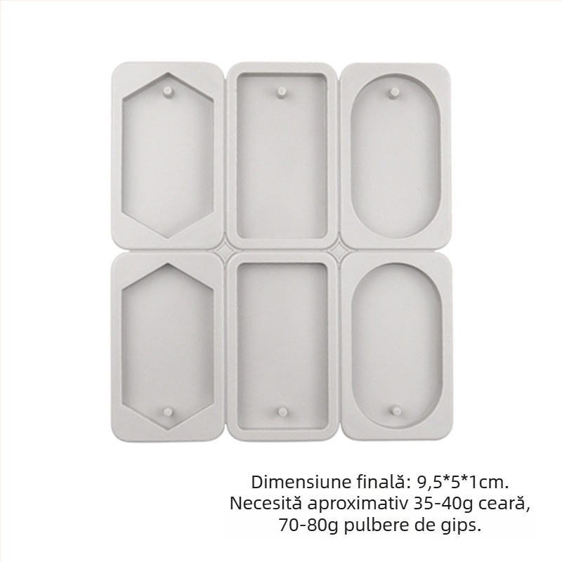 Formă din silicon pentru ceară aromatizată — formă neregulată, set cu șase verigi rotunde și inimă, matriță pentru etichete din ipsos