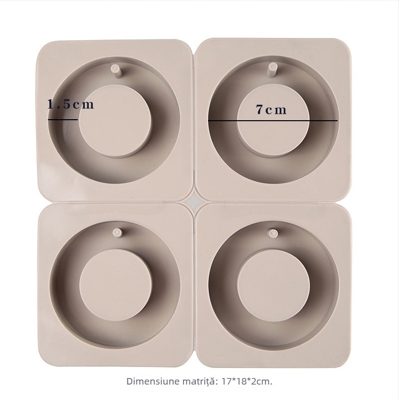 Formă din silicon pentru ceară aromatizată — formă neregulată, set cu șase verigi rotunde și inimă, matriță pentru etichete din ipsos