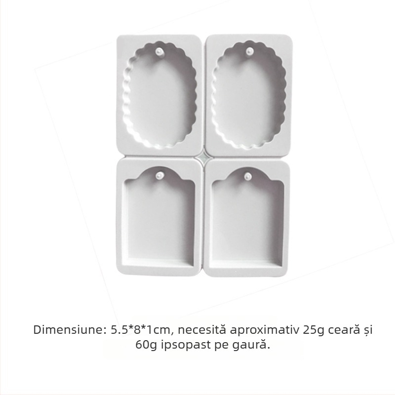 Formă din silicon pentru ceară aromatizată — formă neregulată, set cu șase verigi rotunde și inimă, matriță pentru etichete din ipsos