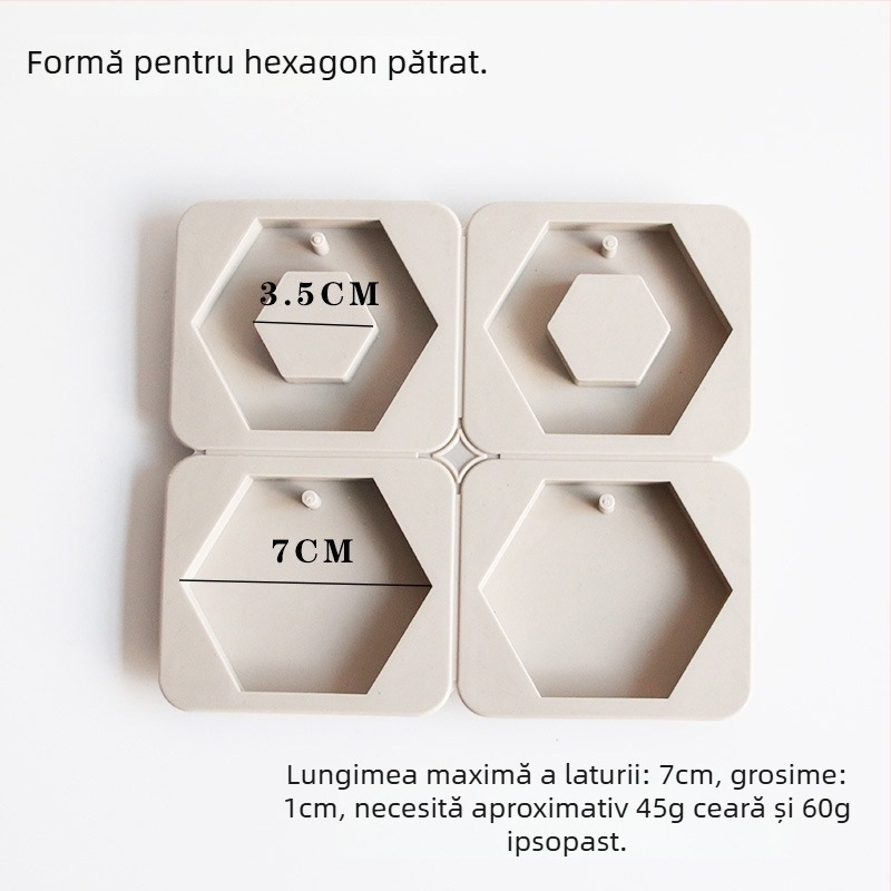 Formă din silicon pentru ceară aromatizată — formă neregulată, set cu șase verigi rotunde și inimă, matriță pentru etichete din ipsos