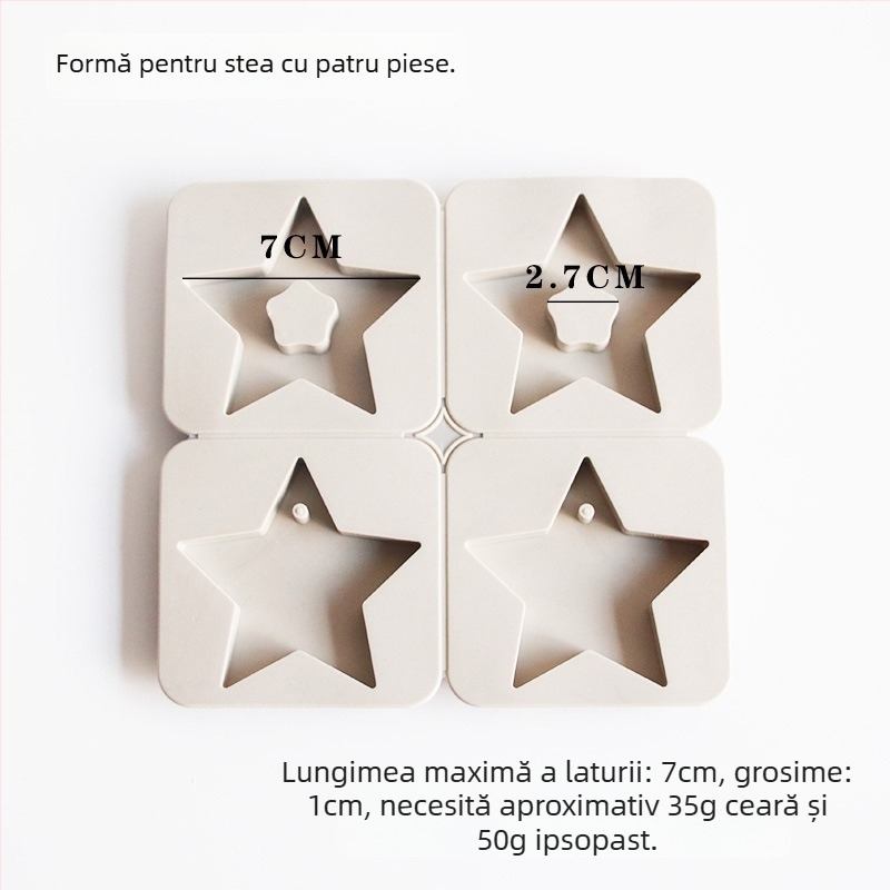 Formă din silicon pentru ceară aromatizată — formă neregulată, set cu șase verigi rotunde și inimă, matriță pentru etichete din ipsos