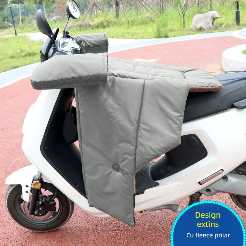 Acoperire antifrent pentru scuter electric, cu căptușeală din fleece pentru iarnă, material PU gros, protecții pentru picioare din piele
