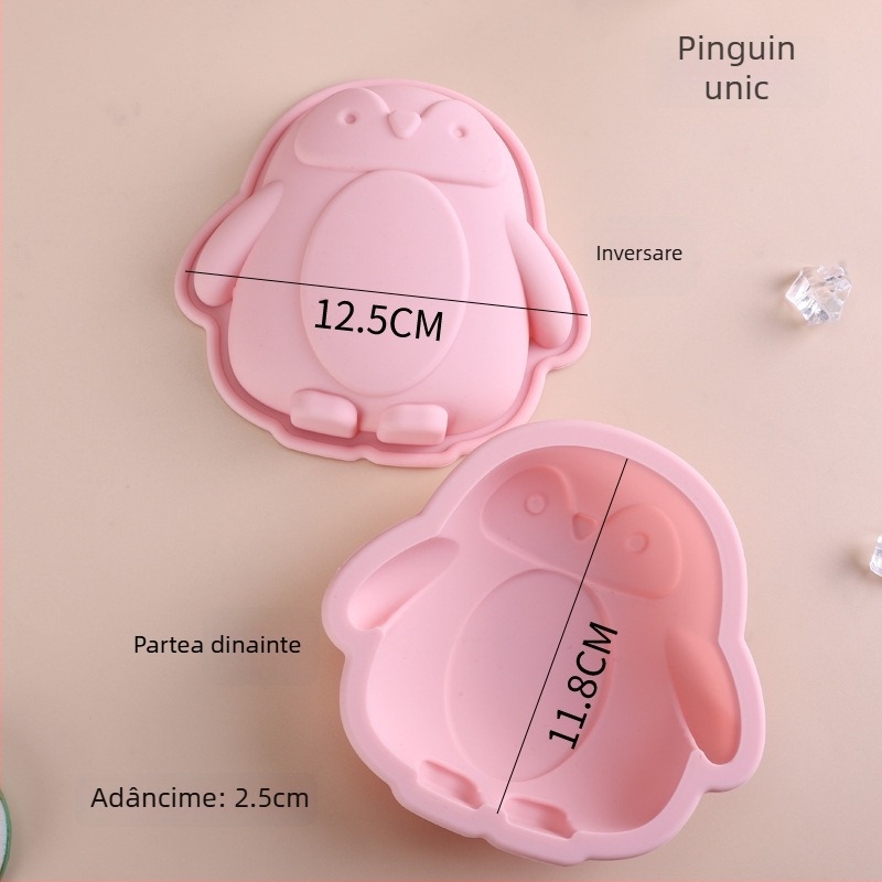 Formă din silicon alimentar, design Cartoon DIY: rac și gogoșă, formă pentru cuburi mari de gheață în formă de mașină, poate fi gătită la abur
