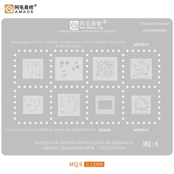 MQ3 Plasă de oțel placată cu staniu - Compatibilă cu Snapdragon 865, SM8250, SM7150, SM6150, MT6885Z