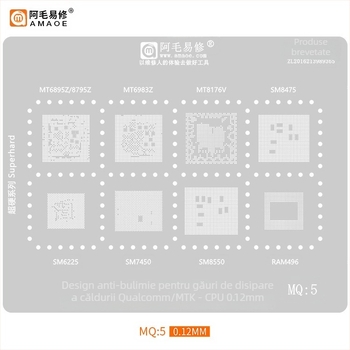 MQ3 Plasă de oțel placată cu staniu - Compatibilă cu Snapdragon 865, SM8250, SM7150, SM6150, MT6885Z