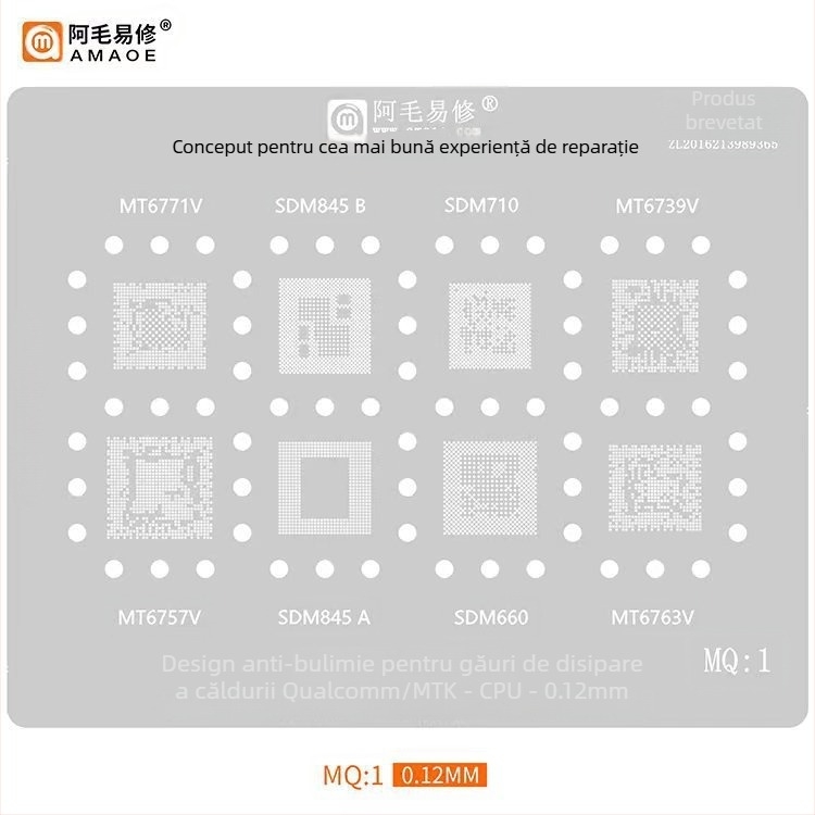 MQ3 Plasă de oțel placată cu staniu - Compatibilă cu Snapdragon 865, SM8250, SM7150, SM6150, MT6885Z