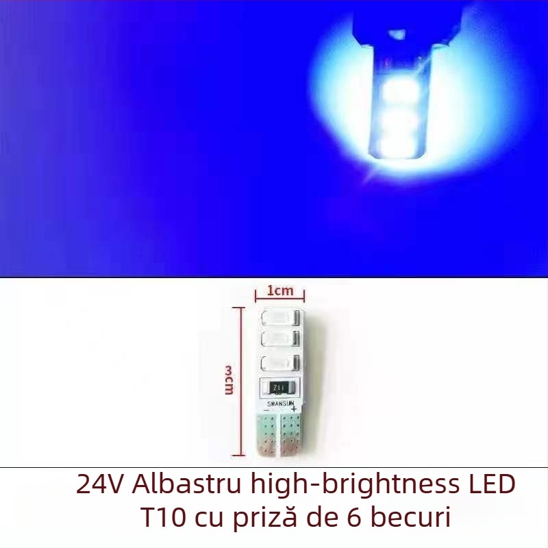 LED T10 Insert Bubble Lampa indicator lată pentru camioane, 12-24V, 3W, 0.2A, iluminare interioară la drum și iluminare a plăcii de înmatriculare