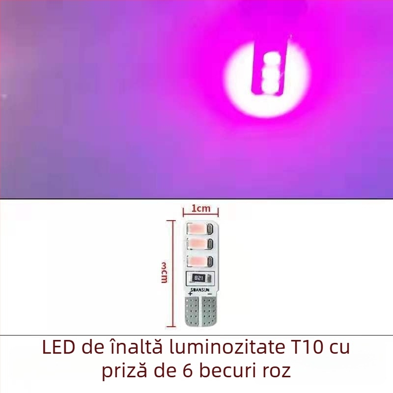 LED T10 Insert Bubble Lampa indicator lată pentru camioane, 12-24V, 3W, 0.2A, iluminare interioară la drum și iluminare a plăcii de înmatriculare