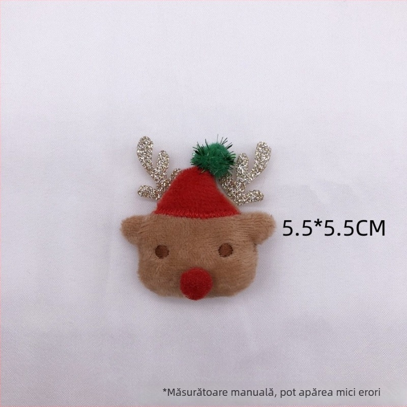 Broșă din pluș PP bumbac, serie de Crăciun, personaje de desene animate, decor pentru pantofi și șosete