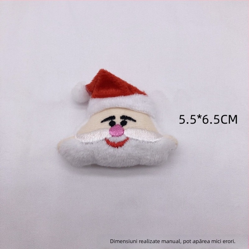 Broșă din pluș PP bumbac, serie de Crăciun, personaje de desene animate, decor pentru pantofi și șosete
