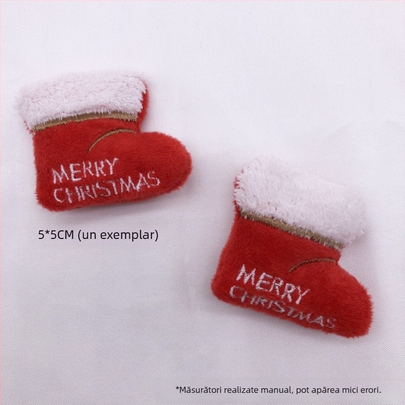Broșă din pluș PP bumbac, serie de Crăciun, personaje de desene animate, decor pentru pantofi și șosete