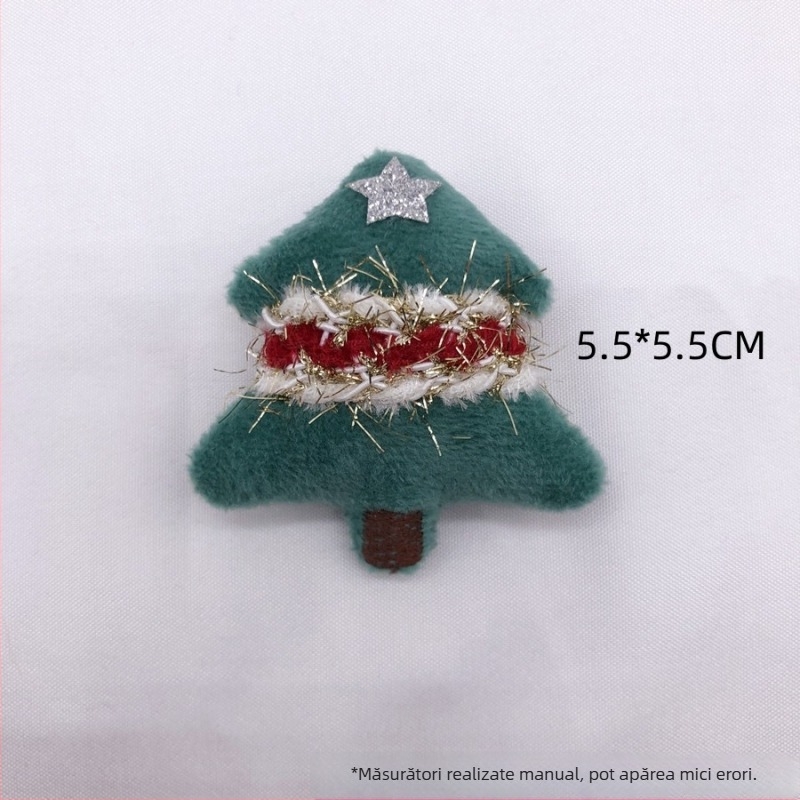 Broșă din pluș PP bumbac, serie de Crăciun, personaje de desene animate, decor pentru pantofi și șosete