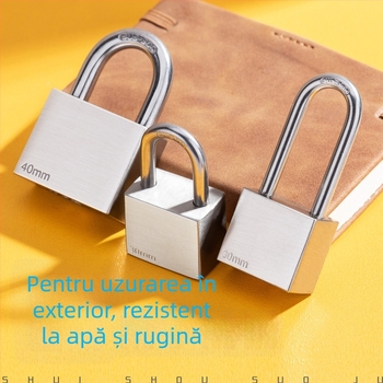 Lacăt Tip C – oțel inoxidabil + aliaj, cilindru din cupru, carcasă din aliaj inoxidabil, tijă de blocare din oțel inoxidabil 304, lacăt rezistent la apă pentru cutia de contor de apă