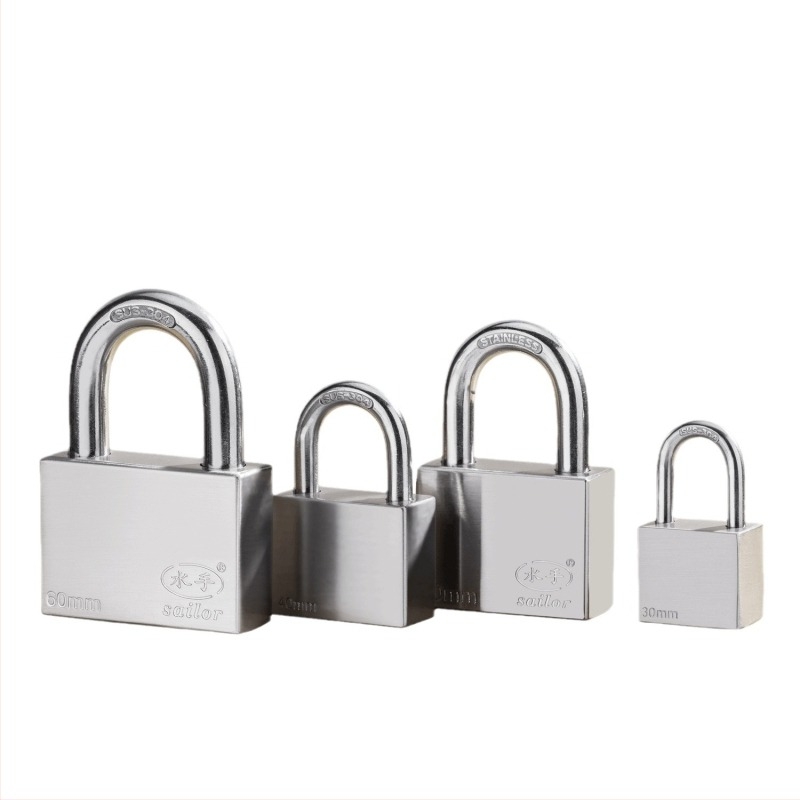 Lacăt Tip C – oțel inoxidabil + aliaj, cilindru din cupru, carcasă din aliaj inoxidabil, tijă de blocare din oțel inoxidabil 304, lacăt rezistent la apă pentru cutia de contor de apă