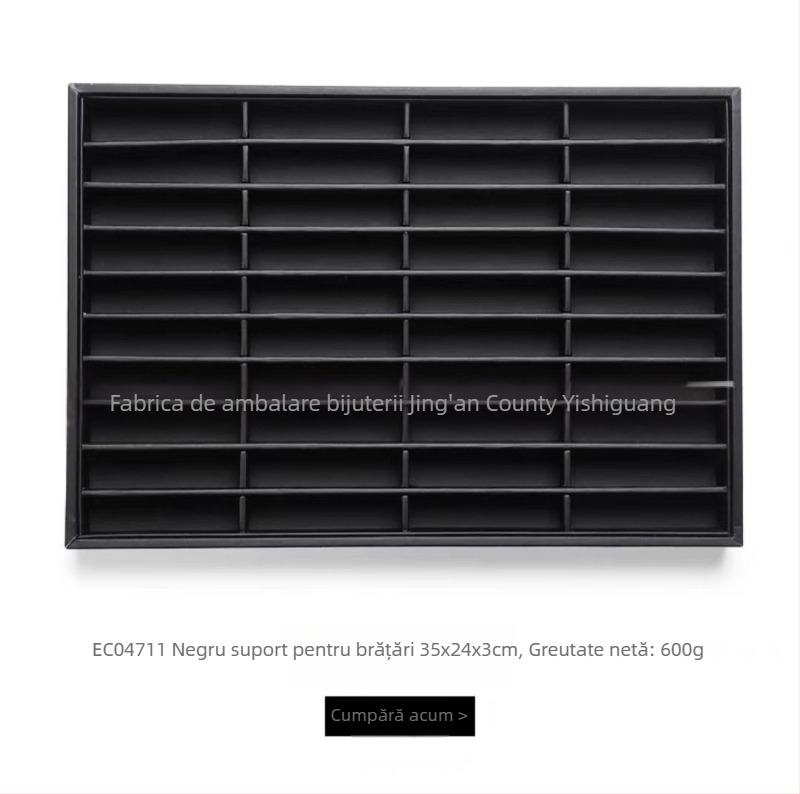 Suport pentru bijuterii din piele și placă de lemn, formă pătrată, într-o singură piesă, cu tehnică de îmbinare splicing, un singur strat