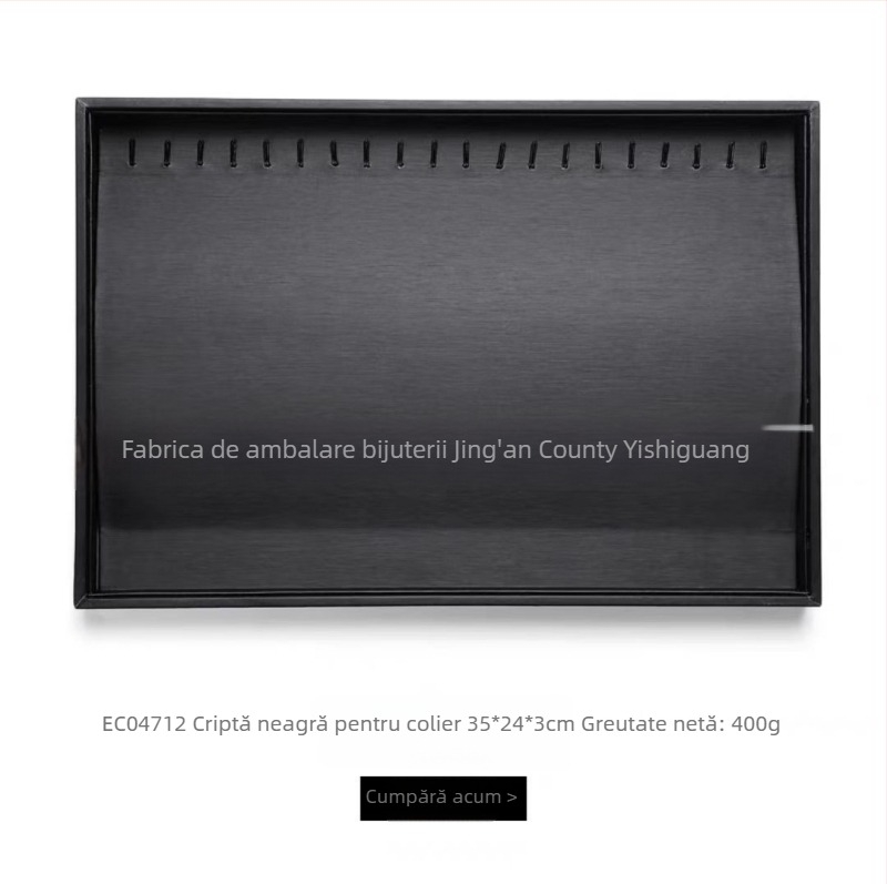 Suport pentru bijuterii din piele și placă de lemn, formă pătrată, într-o singură piesă, cu tehnică de îmbinare splicing, un singur strat