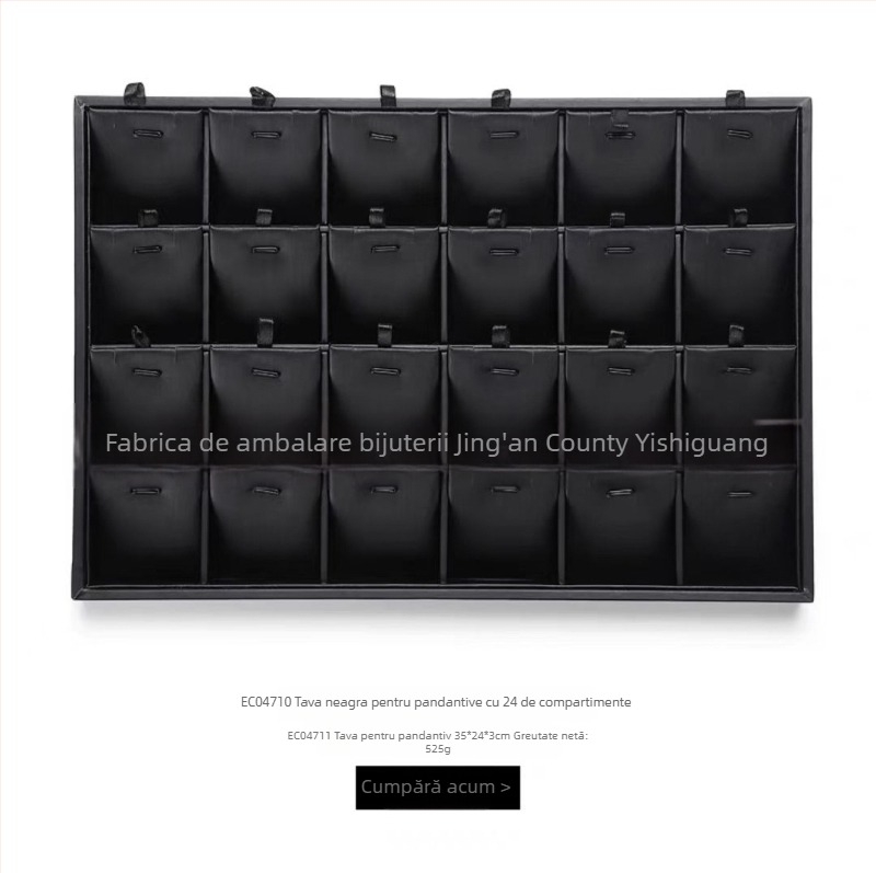 Suport pentru bijuterii din piele și placă de lemn, formă pătrată, într-o singură piesă, cu tehnică de îmbinare splicing, un singur strat