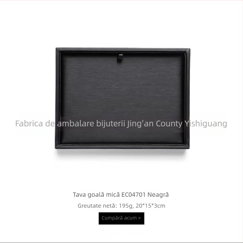 Suport pentru bijuterii din piele și placă de lemn, formă pătrată, într-o singură piesă, cu tehnică de îmbinare splicing, un singur strat