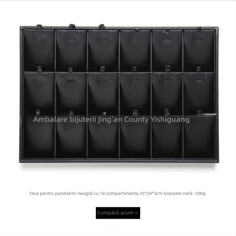 Suport pentru bijuterii din piele și placă de lemn, formă pătrată, într-o singură piesă, cu tehnică de îmbinare splicing, un singur strat