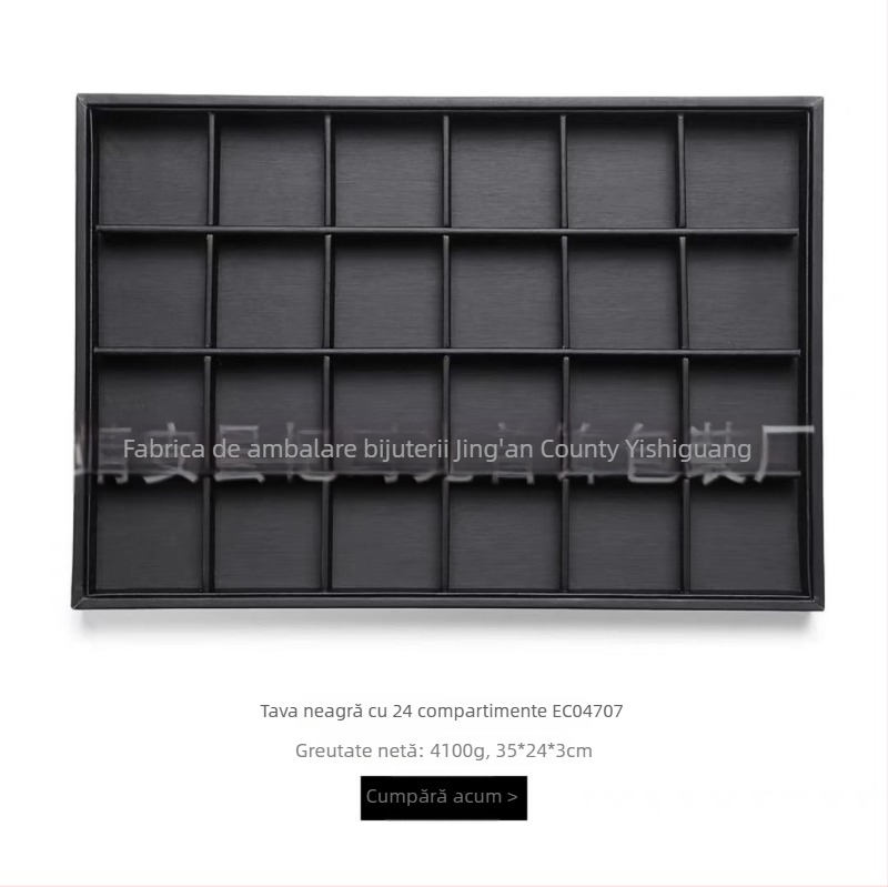 Suport pentru bijuterii din piele și placă de lemn, formă pătrată, într-o singură piesă, cu tehnică de îmbinare splicing, un singur strat