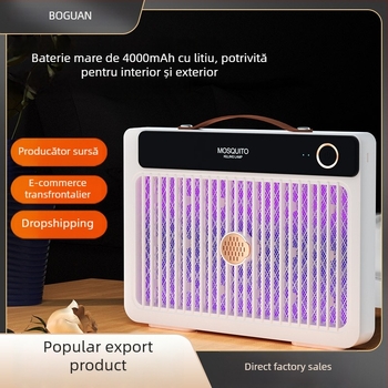 Lampa anti țânțari cu șoc electric, LED, baterie încorporată 1001–1600 mAh, potrivită pentru 41–60 m², autonomie 6–8 h