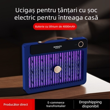 Lampa anti țânțari cu șoc electric, LED, baterie încorporată 1001–1600 mAh, potrivită pentru 41–60 m², autonomie 6–8 h