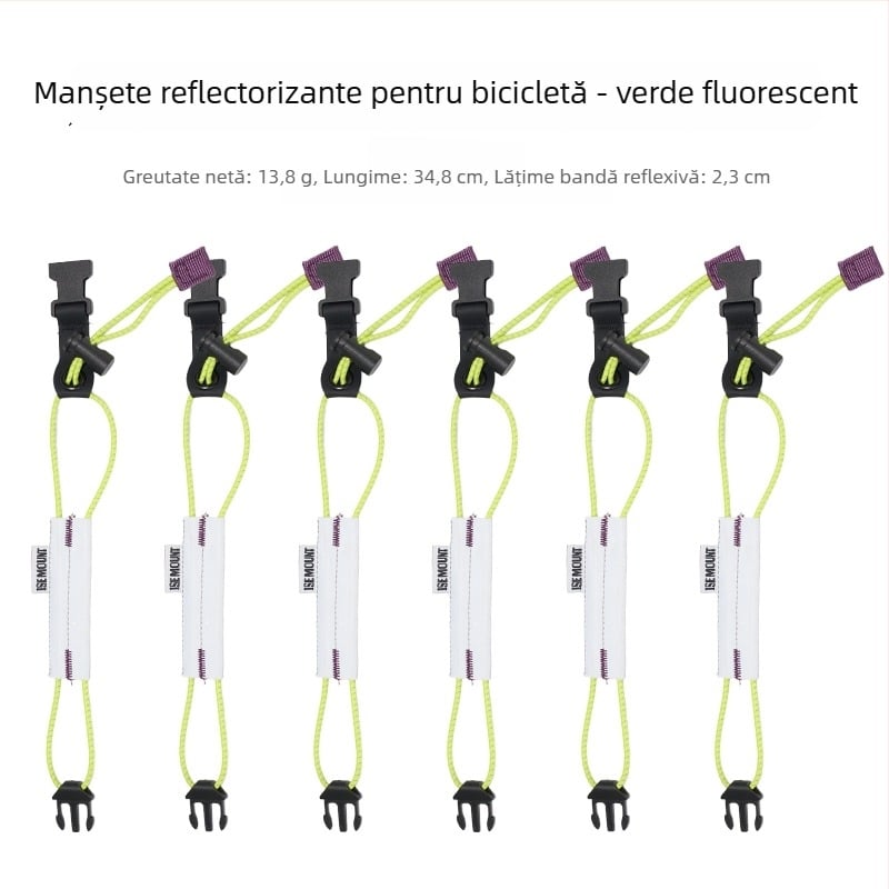 ISEMOUNT Curele de protecție pentru picior pentru ciclism – Lungi, Lycra/Spandex, pentru bicicletă de drum și MTB, alergare nocturnă, bandă de avertizare