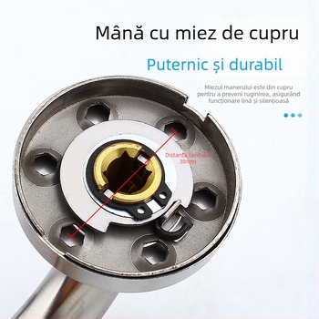 Mâner pentru ușă de incendiu din oțel inoxidabil 304, țeavă rotundă, finisaj periat, pentru uși din lemn sau metal