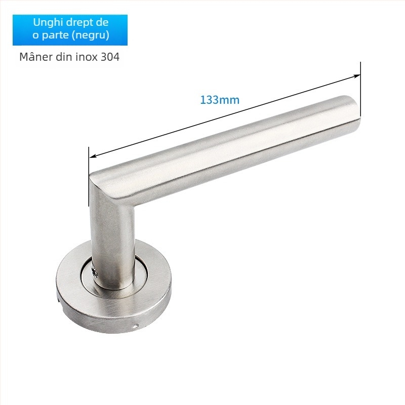 Mâner pentru ușă de incendiu din oțel inoxidabil 304, țeavă rotundă, finisaj periat, pentru uși din lemn sau metal