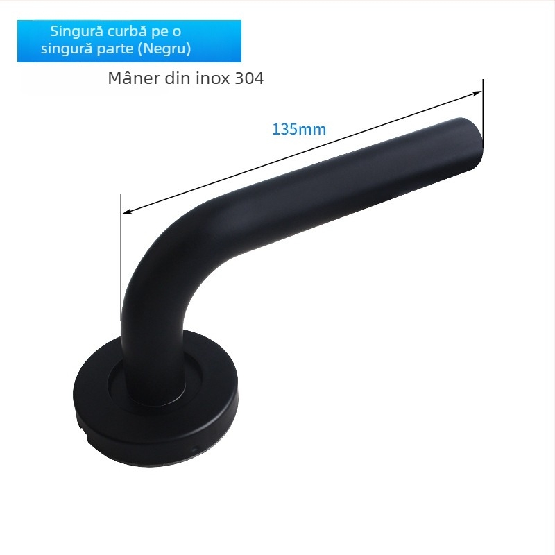 Mâner pentru ușă de incendiu din oțel inoxidabil 304, țeavă rotundă, finisaj periat, pentru uși din lemn sau metal