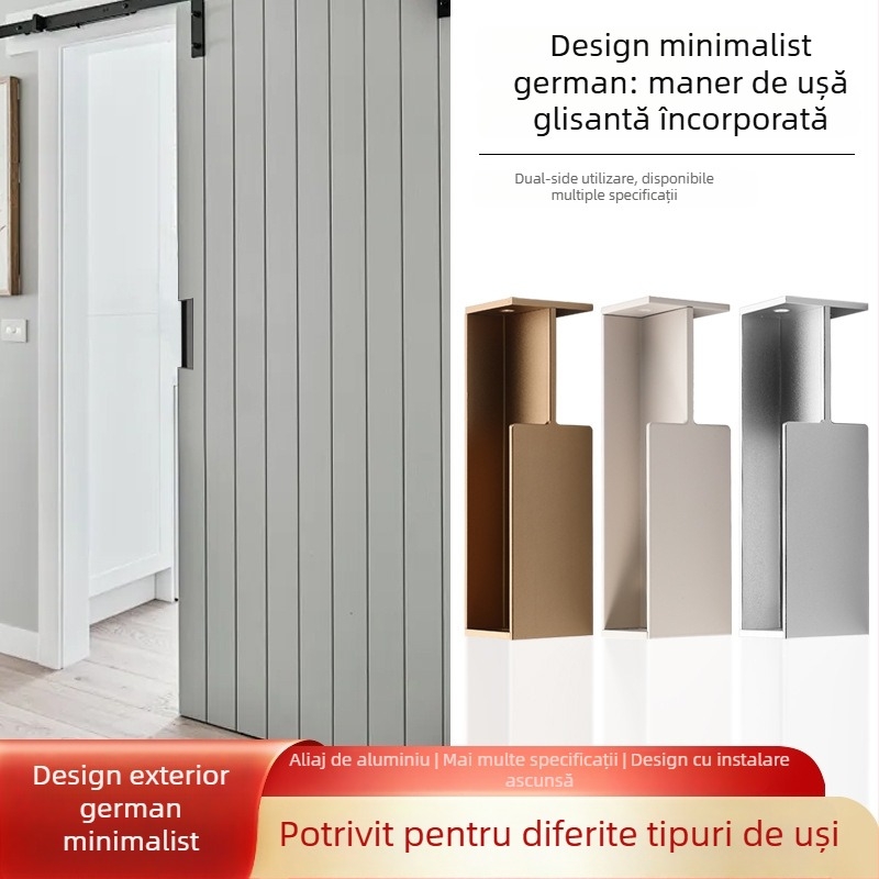 Mâner pentru ușă de dulap, din aliaj de aluminiu, placare electroplatinată, stil lux lejer, model designer