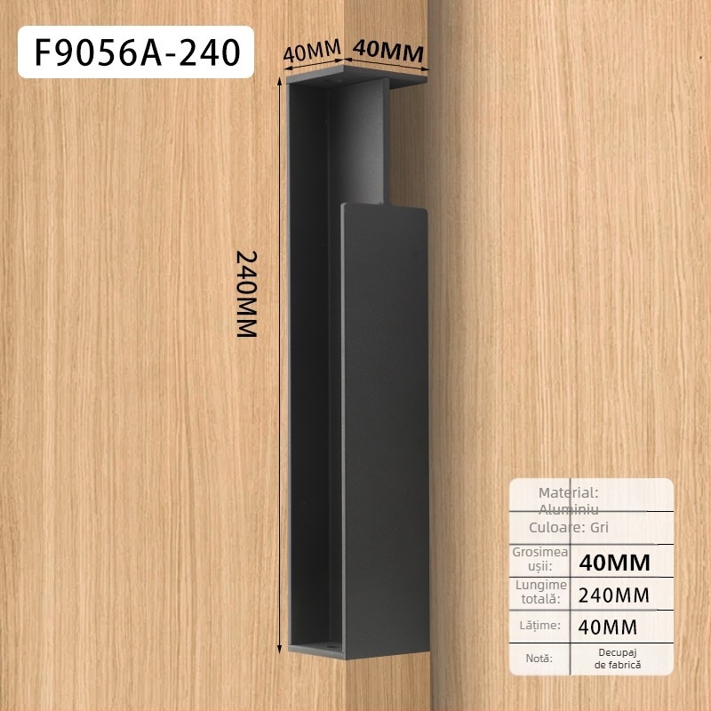 Mâner pentru ușă de dulap, din aliaj de aluminiu, placare electroplatinată, stil lux lejer, model designer