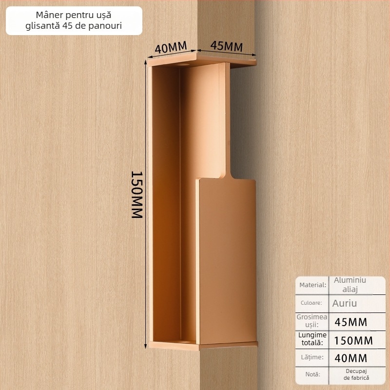 Mâner pentru ușă de dulap, din aliaj de aluminiu, placare electroplatinată, stil lux lejer, model designer