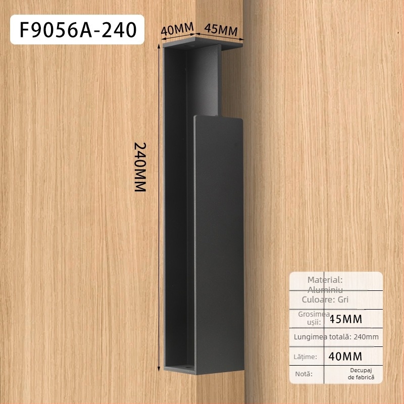 Mâner pentru ușă de dulap, din aliaj de aluminiu, placare electroplatinată, stil lux lejer, model designer