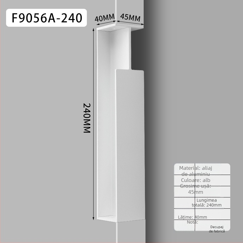 Mâner pentru ușă de dulap, din aliaj de aluminiu, placare electroplatinată, stil lux lejer, model designer