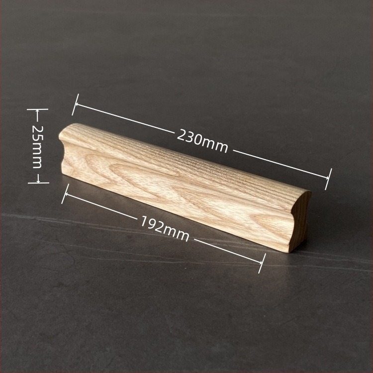 Mâner din lemn pentru ușile de dulap, stil modern și simplu, modelul 007, găuri duble, finisaj pulverizat
