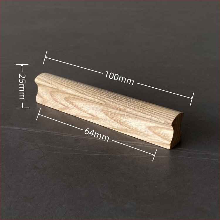 Mâner din lemn pentru ușile de dulap, stil modern și simplu, modelul 007, găuri duble, finisaj pulverizat