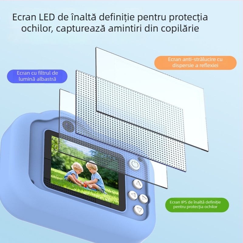 Camera digitală pentru copii I5-72 cu ecran LCD de 2,0 inchi, 12–20 MP, stocare pe card de memorie, autonomie baterie 1–3 ore