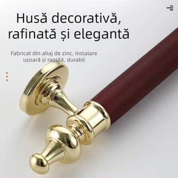 Mâner de ușă pentru uși glisante – mâner mare, aliaj de zinc + lemn de pară, modelul 001, finisaj lustruit, stil modern minimalist