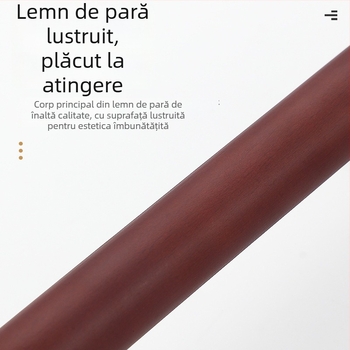 Mâner de ușă pentru uși glisante – mâner mare, aliaj de zinc + lemn de pară, modelul 001, finisaj lustruit, stil modern minimalist