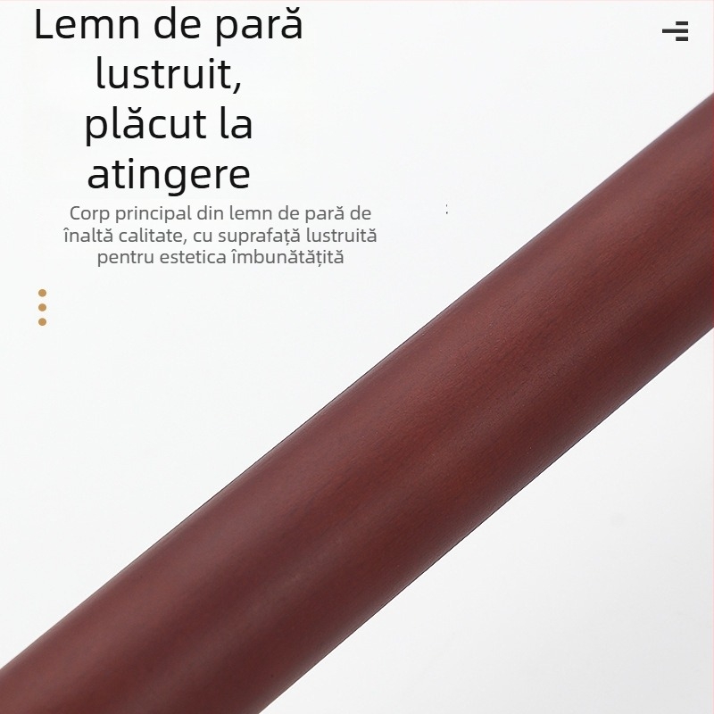 Mâner de ușă pentru uși glisante – mâner mare, aliaj de zinc + lemn de pară, modelul 001, finisaj lustruit, stil modern minimalist