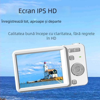 Cameră digitală inteligentă cu capac glisant, înregistrare 4K, senzor CMOS de 20 MP, zoom optic 16x, ecran LCD 2,8 inch
