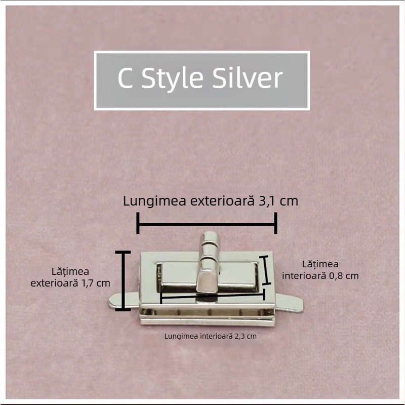 Set catarame pentru geantă — încuietoare rotativă, încuietoare pătrată, hardware metalic, Zhuoyue