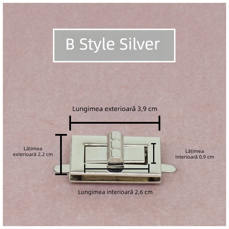Set catarame pentru geantă — încuietoare rotativă, încuietoare pătrată, hardware metalic, Zhuoyue