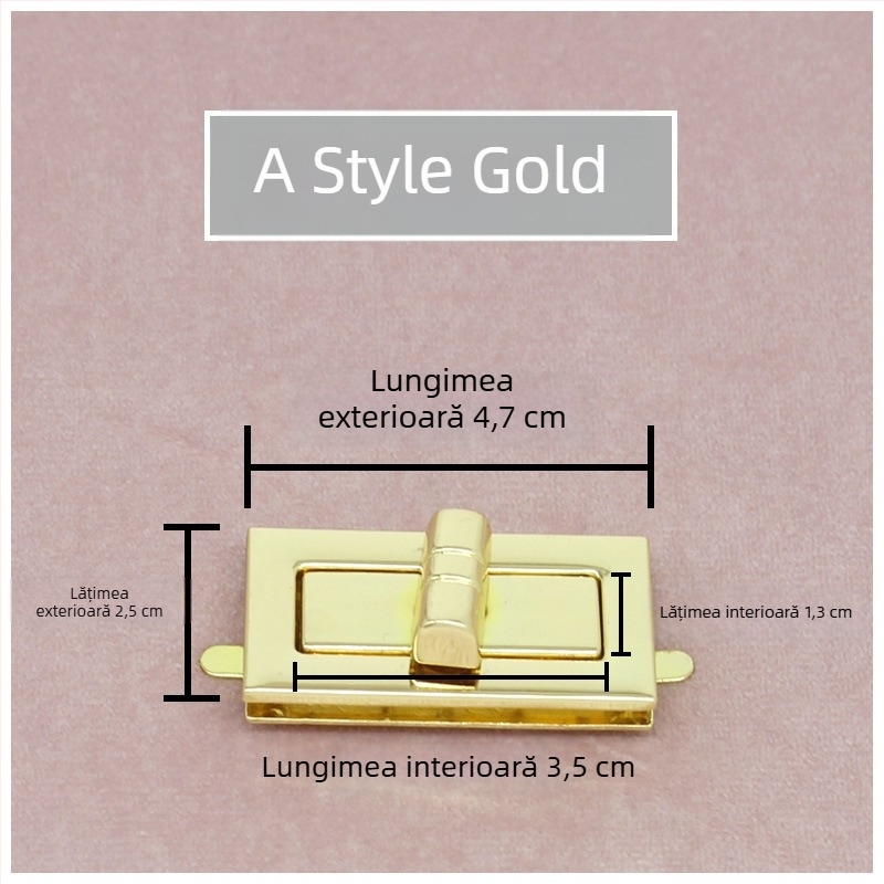 Set catarame pentru geantă — încuietoare rotativă, încuietoare pătrată, hardware metalic, Zhuoyue