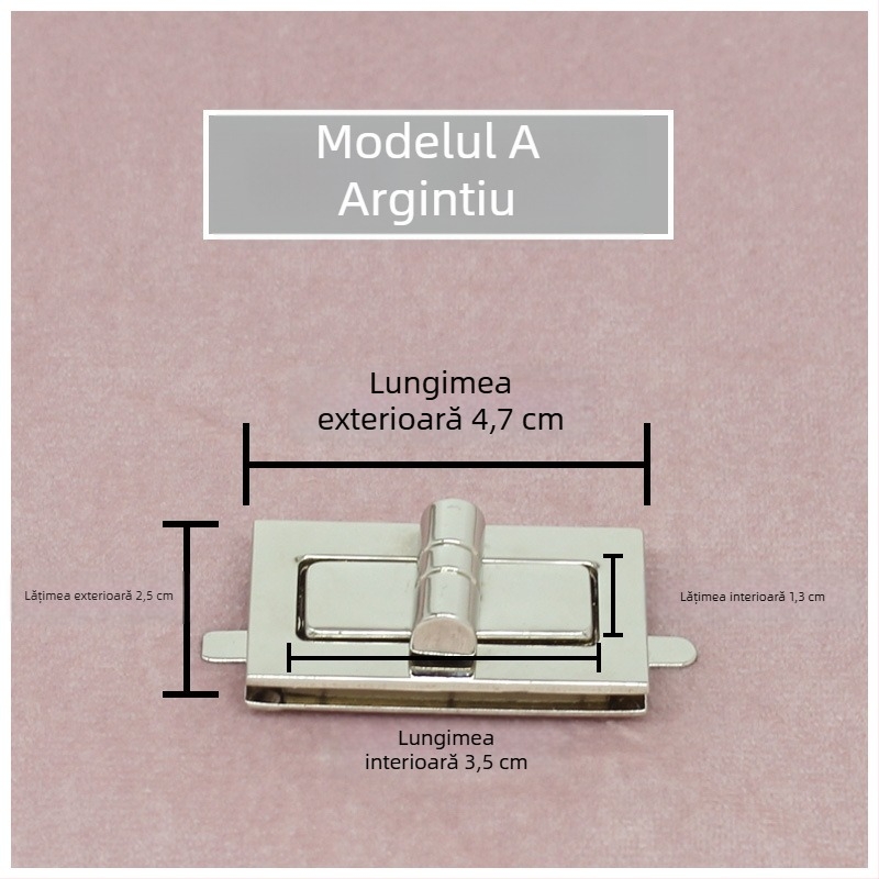 Set catarame pentru geantă — încuietoare rotativă, încuietoare pătrată, hardware metalic, Zhuoyue