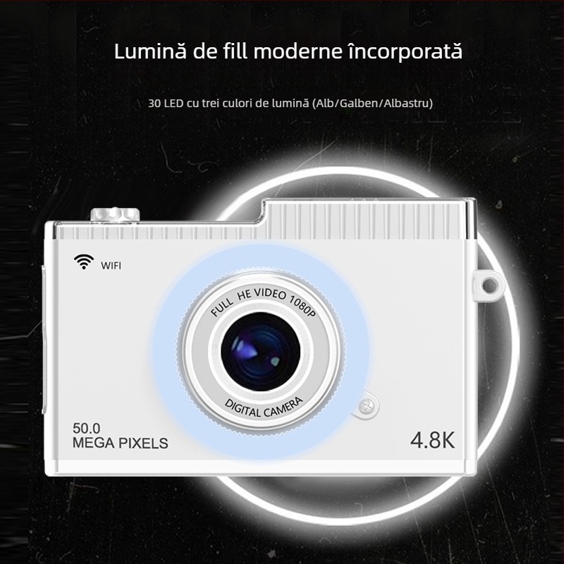 Cameră digitală WiFi Y5 cu 24MP+, zoom optic 8x, ecran LCD de 2,4 inch, stabilizare imagine