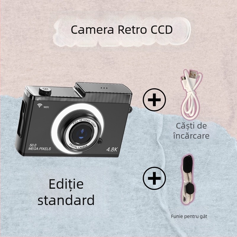 Cameră digitală WiFi Y5 cu 24MP+, zoom optic 8x, ecran LCD de 2,4 inch, stabilizare imagine