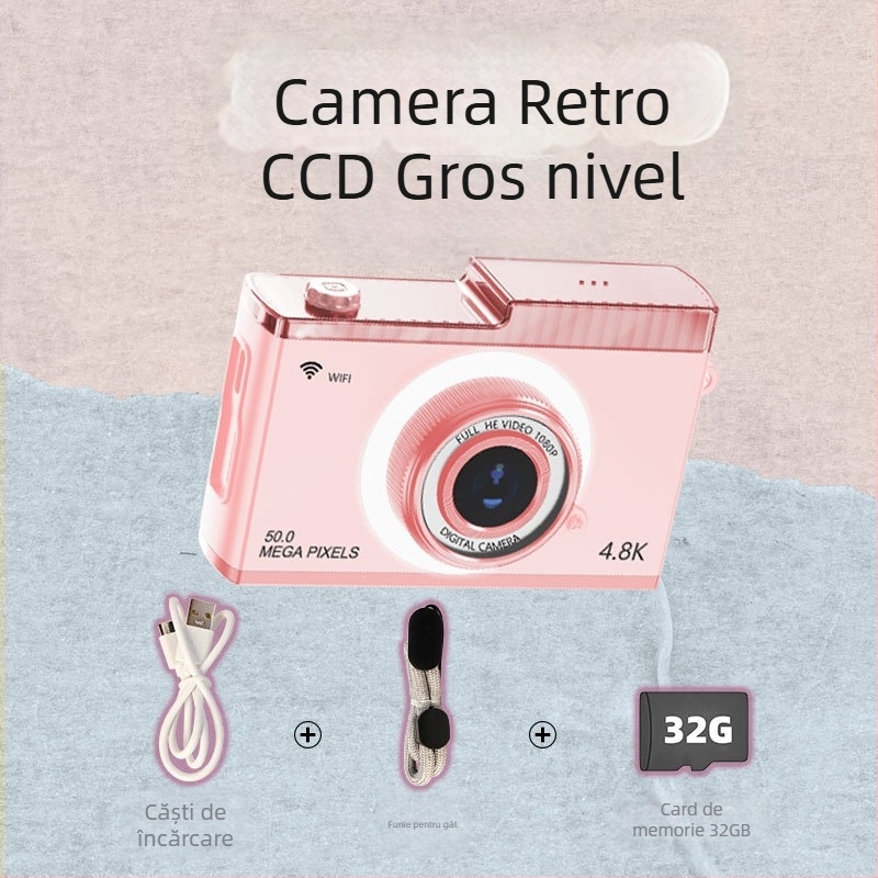 Cameră digitală WiFi Y5 cu 24MP+, zoom optic 8x, ecran LCD de 2,4 inch, stabilizare imagine