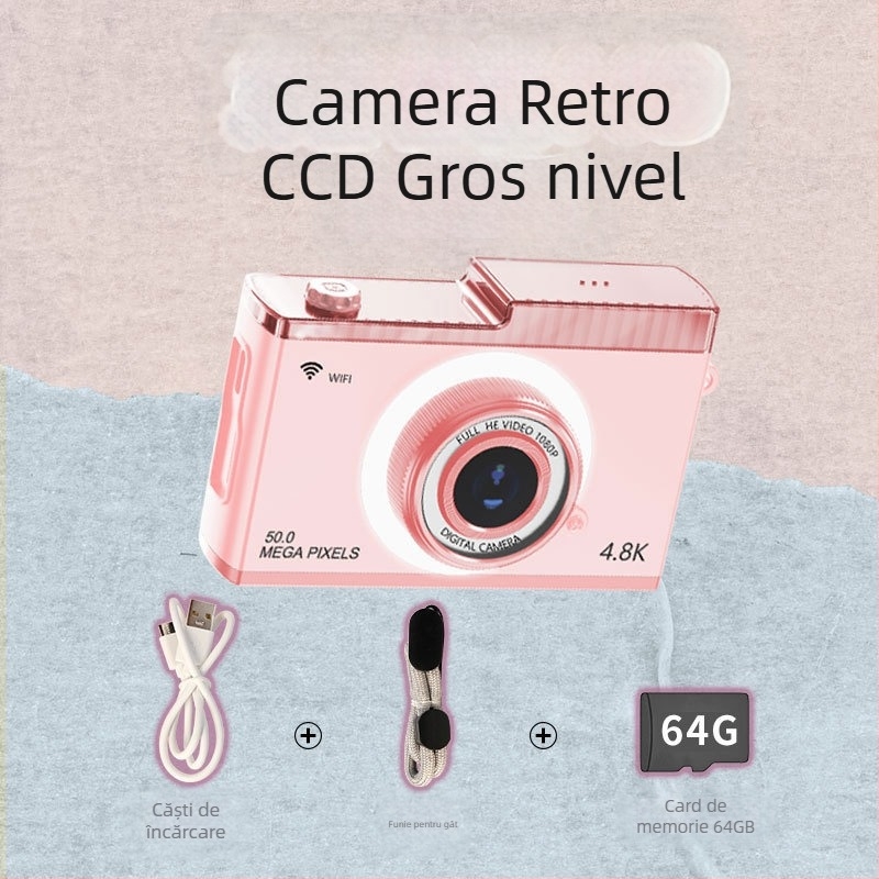 Cameră digitală WiFi Y5 cu 24MP+, zoom optic 8x, ecran LCD de 2,4 inch, stabilizare imagine